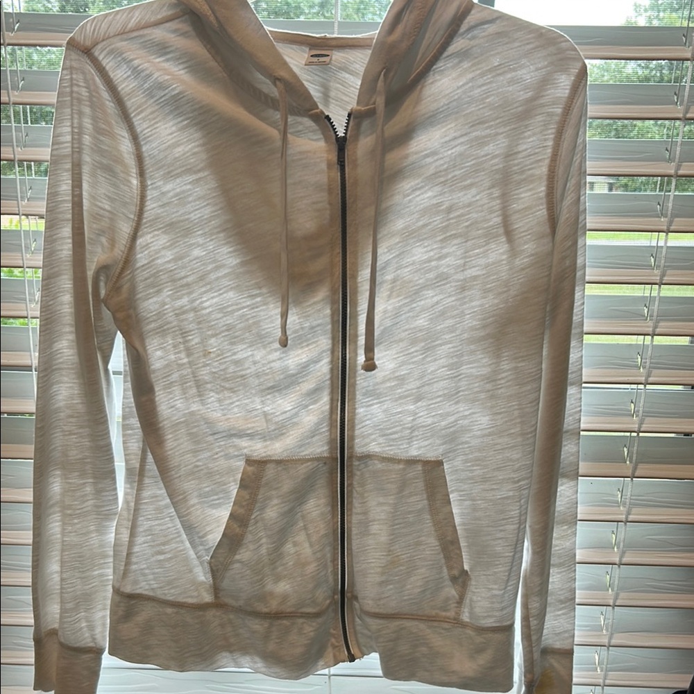 Old Navy Light Gray Zip-Up Hoodie